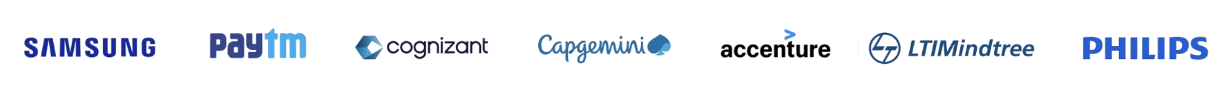 Trusted companies - Samsung, Paytm, Cognizant, Capgemini, Accenture, LTIMindtree, Philips